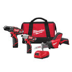 2497-22x 12v Milwaukee 3-tool Kit M12 Combo
