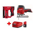 2445-20-2447-20-48-59-2420 Milwaukee Jig Saw Crown Stapler Battery Charger Combo 0895101017961