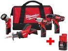 2498-24-48-11-2420 Milwaukee Cordless Power Tool Set Combo Kit Drill 0145242272263