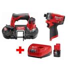 2553-20-2429-20-48-59-2420 Milwaukee Cordless Hex Impact Driver Bandsaw Combo Kit 0895101017985