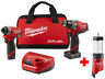 2598-22-2362-20 Milwaukee Cordless Hammer Drill Impact Driver Combo Kit Lantern