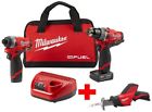 2598-22-2420-20 Milwaukee Hammer Drill Impact Driver Combo Kit 0895101015370
