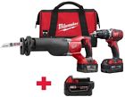 2694-22-48-11-1850 Milwaukee Hammer Driver Drill Reciprocating Saw Combo Kit 0895101003490