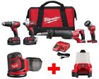 2696-24-2648-20-2144-20 Milwaukee Cordless Combo Kit Random Orbit Sander Led 0895101017817