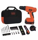Bdcd120va Black Decker Cordless Drill Driver Project Kit Lithium Battery New