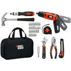 Black Decker Cordless Tool Set Power Screwdriver Diy Kit Hammer Wrench Pliers 885911313902