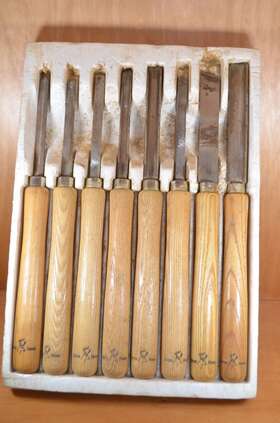 Buck Bros. Mc 1000 Set Of 8 Brothers Wood Turning Chisels 16 Inch Long