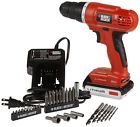 Cordless Power Drill Driver Tool Bit Set Lithium Battery Charger Black Decker 716686429461