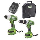 Pl20didk2 Driver Combo Kit Green 20v Powersmith Drill Impact Lithium-ion