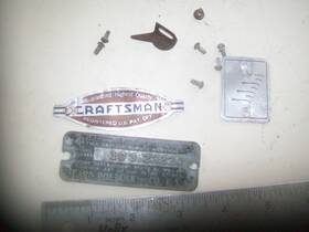 103.23220 Dunlap Name - Model Plates And Brads From Vintage Sears Joiner Planer #103.23220