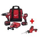 Kbrkx12hop Milwaukee Hammer Drill Impact Combo Kit Hackzall Reciprocating 0045242511860