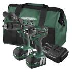Mo7605 Masterforce Set Of Lithium Ion Cordless Brushless Hammer Drill Impact