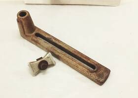 C4100 Montgomery Ward Vtg Powr-kraft Wood Lathe Tool Rest Holder Banjo With Bed Clamp