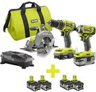 P1837-p122-p122 Ryobi One Cordless Brushless Combo Kit 0033287179954