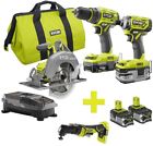P1837-p340-p122 Ryobi One Cordless Brushless Combo Kit 0033287180356