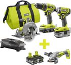 P1837-p423-p122 Ryobi Angle Grinder Circular Saw Drill Impact Driver 0033287179978
