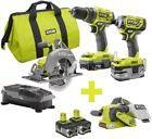 P1837-p450-p122 Ryobi One Cordless Brushless Combo Kit 0033287180219