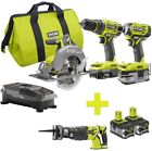 P1837-p517-p122 Ryobi One Cordless Brushless Combo Kit 0033287179985