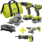 P1837-p517-p423 Ryobi One Combo Kit Cordless Brushless Reciprocating Saw 0033287180004
