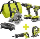 P1837-p517-p524 Ryobi One Tool Kit Cordless Brushless Reciprocating Saw 0033287180271