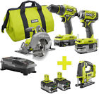 P1837-p524-p122 Ryobi One Cordless Brushless Combo Kit 0033287180059