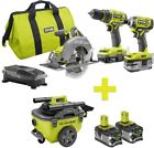 P1837-p770-p122 Ryobi One Cordless Brushless Combo Kit 0033287180165