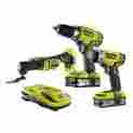 33287168385 P1876 Ryobi One 18v Lithium-ion Cordless Combo Kit Drill Impact Driver And Jobplus