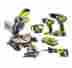 P1883one P1883 Ryobi New 18v Lithium-ion Cordless Combo Kit With Miter Saw 6-tool
