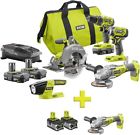 P1980n-p423-p122 Ryobi One Cordless Brushless Combo Kit Bonus And 0033287180516