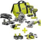 P1980n-p450-p122 Ryobi Cordless Tool Combo Kit Brushless Belt Sander 0033287180752