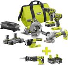 P1980n-p517-p122 Ryobi One Cordless Brushless Combo Kit Bonus Saw 0033287180523