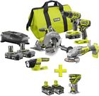 P1980n-p601-p122 Ryobi One Cordless Brushless Combo Kit Bonus 0033287180561