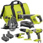 P1982n Ryobi One Combo Kit With Drill Circ Saw Recip Impact