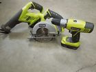 P575 Ryobi Volt Piece Cordless Tool Set Recip Saw Circular Drill