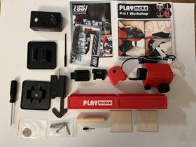 Playmake 801-200 4 In 1 Workshop Kids Wood Working Jigsaw Sander Drill-press And Lathe Toy