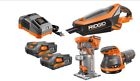 R9216sbn Ridgid Sander Router Vac Kit Batteries And Charger 0648846071053
