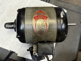 6300d Rockwell Vintage Delta Double Duty Split Phase Electric Motor -6300d 1/3hp 1725rpm 1/2