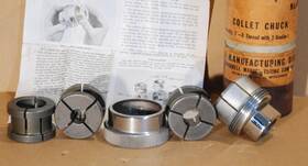 46-956 Rockwell/delta Lathe - Collet Chuck 3 Collets 6 Sizes 1 Inch X 8 Tpi #46-956