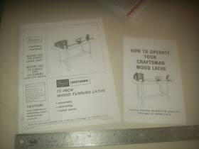 Sears Craftsman 70045 Original Owners Manual And How To ..from 12 Inch Wood Lathe 113.23801