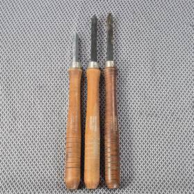 928526 Sears Craftsman Set Of 3 High Speed Steel Wood Turning Chisels 14-15 Inch Long Usa