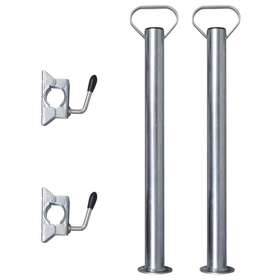 210311 Vidaxl 2 Support Tubes With Split Clamps For 1.9 Inch Jockey Wheel