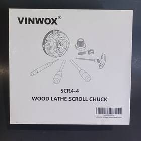 Scr4-4 Vinwox Wood Lathe Chuck 4-jaw Self-centering With 1 Inch X8tpi Thread