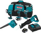 Xt506s Makita Combo Kit Blower Drill Driver Reciprocating Flashilight 0088381864022
