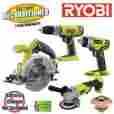 Zrp504-zrp236-zrp421-zrp271 Ryobi 4 Tool Kit P504 Circular Saw P236 Impact Driver P421 Grinder P271 Drill 4883183162538