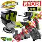 Zrp858 P858 Ryobi One 18v Li-ion Cordless Hammer Drill And Angle Grinder Combo Kit Rec 4883183154427