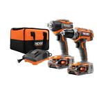 Zrr9603 Ridgid Cordless Drill Impact Driver Volt Lithium Ion Combo Kit