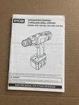 Ryobi Operators Manual Volt Cordless Drill-driver Model No. SA1202 14402 1802. Fixed Price $10.00.