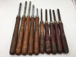 10 Pc Craftsman Lathe Tools Vintage Handle,gouge Woodcarving Chisels. Fixed Price $59.75.