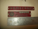 Name & Serial # Plates From 10" Delta Homecraft Wood Lathe 0-2261. Fixed Price $24.99.