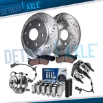 Front Drill Rotors Brake Pad + Wheel Hub 24PC Lugnuts W/keys For Trailblazer Ssr. Fixed Price $252.17.
